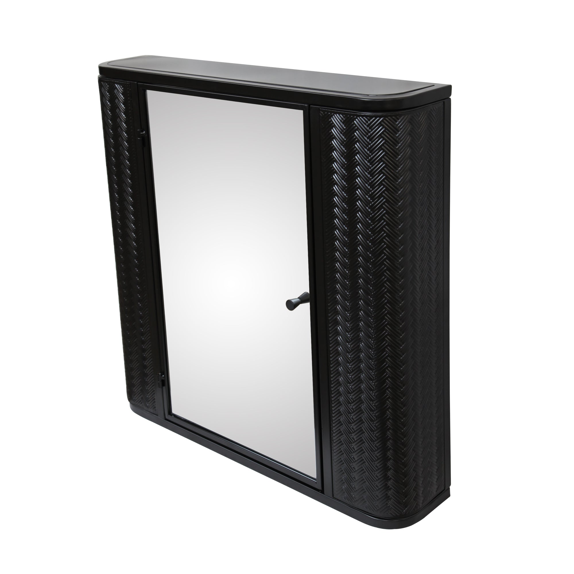 Wall-Mounted Bathroom Cabinet with Mirror, Metal Framed Mirrored Door Medicine Cabinet, 2 Inner Shelves for Storage, Modern Farmhouse Style, Over Toilet or Vanity Organizer