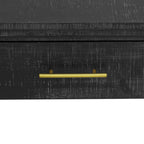 TREXM Unique Retro Silhouette Console Table with Open Style, Two Top Drawers for Entrance, Dinning Room, Living Room (Antique Black)