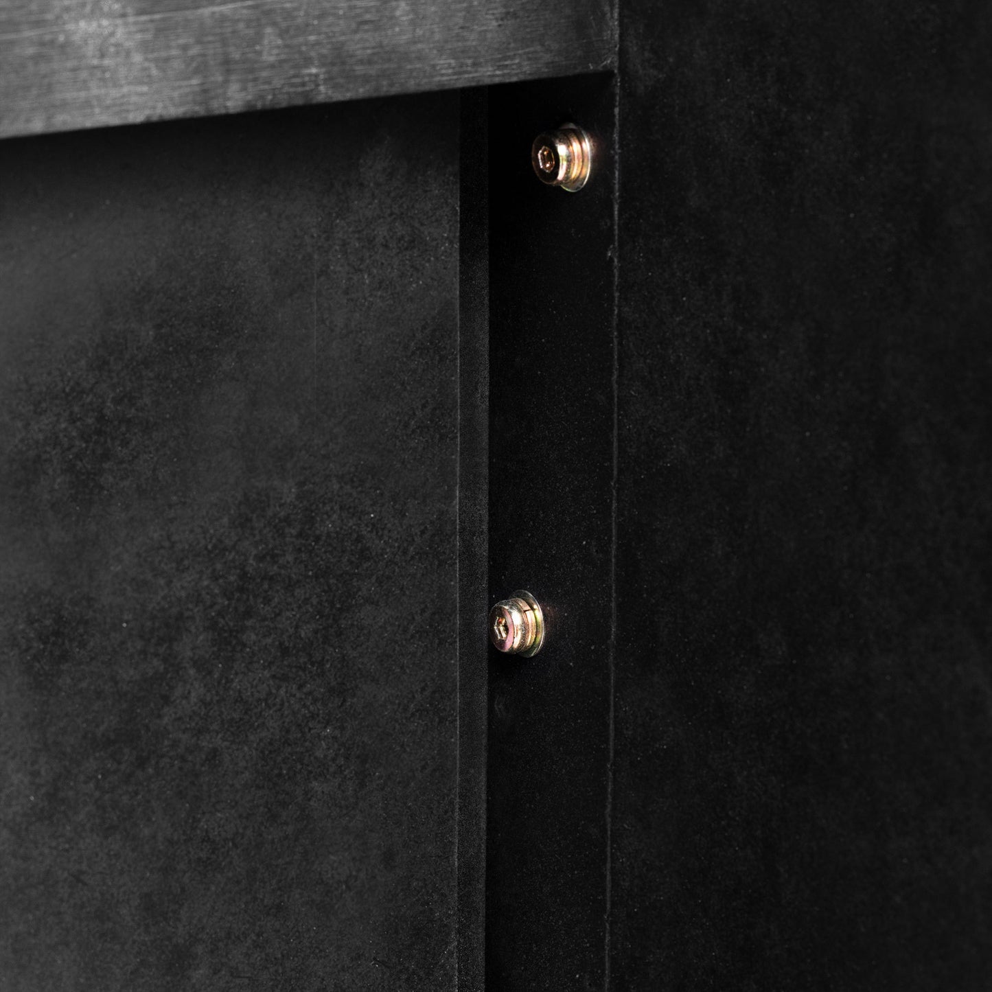 TREXM Unique Retro Silhouette Console Table with Open Style, Two Top Drawers for Entrance, Dinning Room, Living Room (Antique Black)