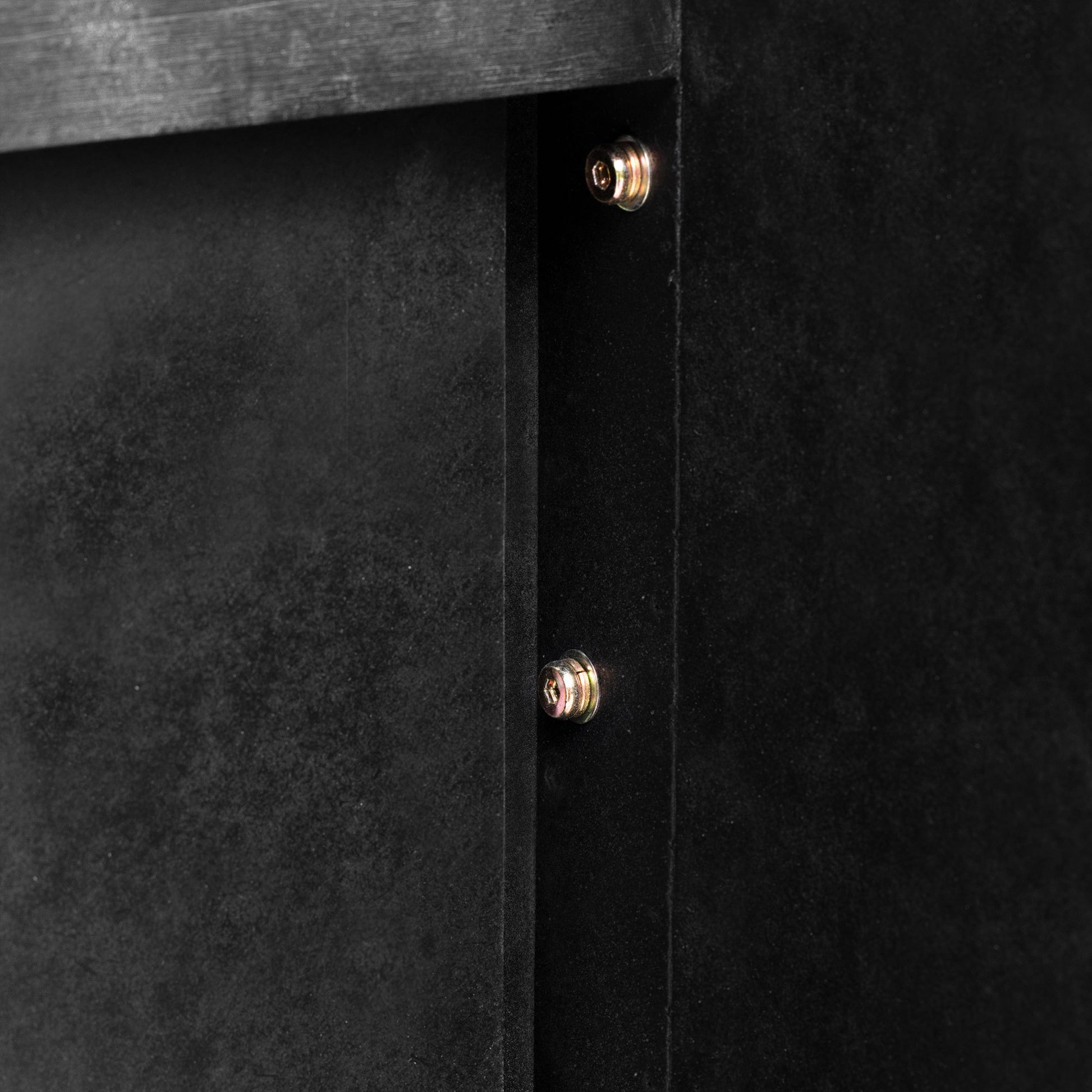 TREXM Unique Retro Silhouette Console Table with Open Style, Two Top Drawers for Entrance, Dinning Room, Living Room (Antique Black)