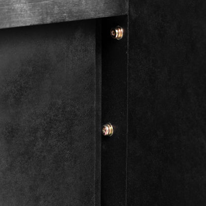 TREXM Unique Retro Silhouette Console Table with Open Style, Two Top Drawers for Entrance, Dinning Room, Living Room (Antique Black)