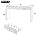 TREXM Unique Retro Silhouette Console Table with Open Style, Two Top Drawers for Entrance, Dinning Room, Living Room (Antique Black)