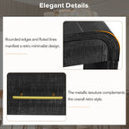 TREXM Unique Retro Silhouette Console Table with Open Style, Two Top Drawers for Entrance, Dinning Room, Living Room (Antique Black)