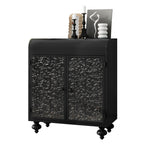 Art Accent Cabinet With 2 Doors, Sideboard Buffet Cabinet with Storage, Distressed Decorative Storage Cabinet With Embossed Pattern For Entryway Living Room Dining Room