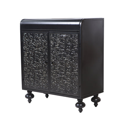 Art Accent Cabinet With 2 Doors, Sideboard Buffet Cabinet with Storage, Distressed Decorative Storage Cabinet With Embossed Pattern For Entryway Living Room Dining Room