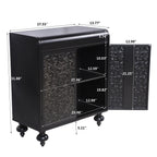 Art Accent Cabinet With 2 Doors, Sideboard Buffet Cabinet with Storage, Distressed Decorative Storage Cabinet With Embossed Pattern For Entryway Living Room Dining Room