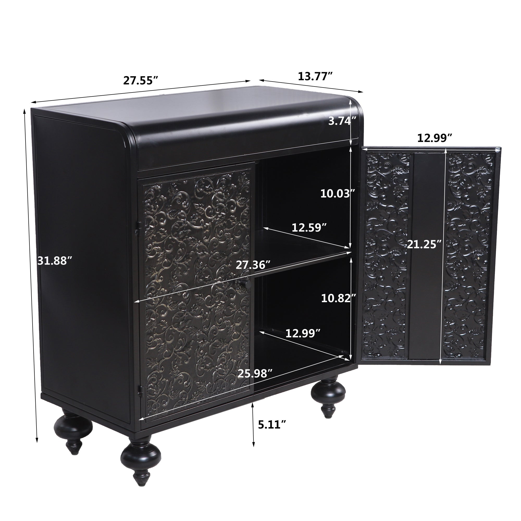 Art Accent Cabinet With 2 Doors, Sideboard Buffet Cabinet with Storage, Distressed Decorative Storage Cabinet With Embossed Pattern For Entryway Living Room Dining Room