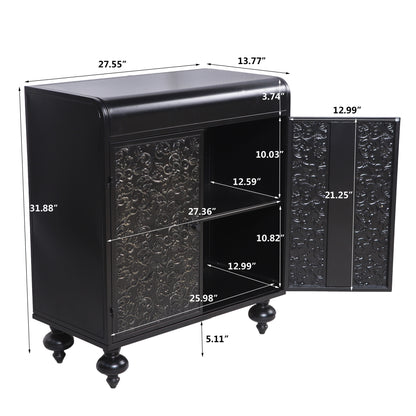 Art Accent Cabinet With 2 Doors, Sideboard Buffet Cabinet with Storage, Distressed Decorative Storage Cabinet With Embossed Pattern For Entryway Living Room Dining Room