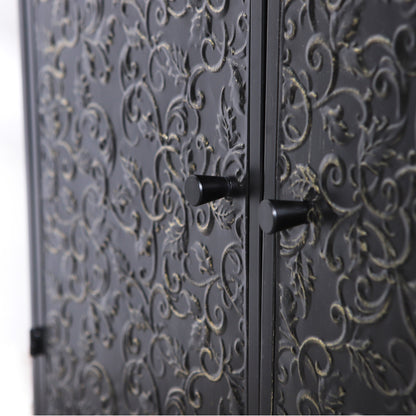 Art Accent Cabinet With 2 Doors, Sideboard Buffet Cabinet with Storage, Distressed Decorative Storage Cabinet With Embossed Pattern For Entryway Living Room Dining Room