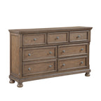 Transitional Antique Brown Finish 1pc Dresser with 7x Drawers Jewelry Tray Classic Bun Feet Wooden Bedroom Furniture