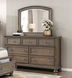 Transitional Antique Brown Finish 1pc Dresser with 7x Drawers Jewelry Tray Classic Bun Feet Wooden Bedroom Furniture