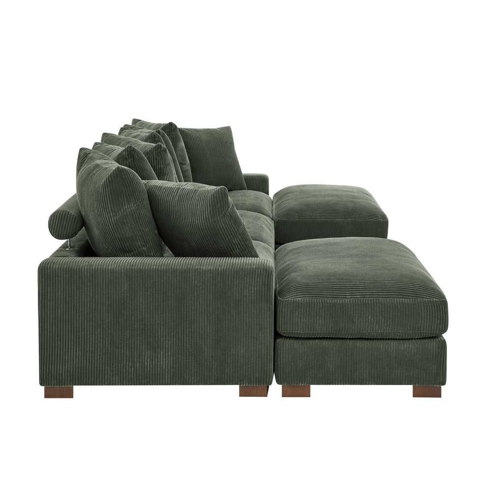 Wynisha 122'' Corduroy Sofa Sectional Sofa
