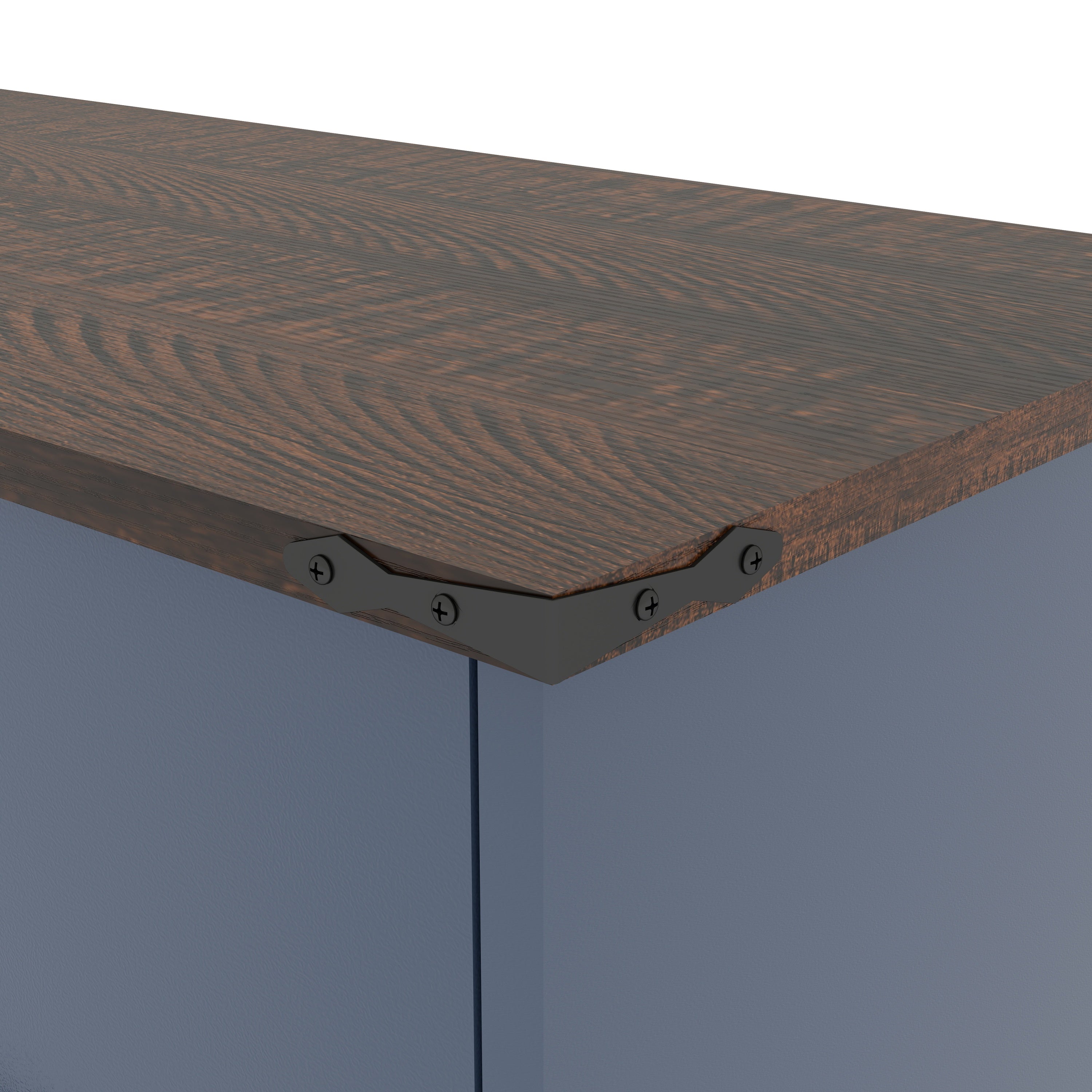 Farmhouse Blue Double Tilt Out Trash Cabinet for 20 Gallon Trash Cans, Free Standing Recycling Cabinet with Hideaway Drawer, Barn Door Style Laundry Sorter Cabinet, Tilt Out Trash Cabinet for Kitchen Trash Bin