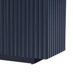 TREXM 4 Wavy Doors Ample Storage Space Sideboard with Adjustable Shelves and Retro Copper Handles for Dining Room and Living Room (ANTIQUE NAVY)