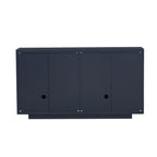 TREXM 4 Wavy Doors Ample Storage Space Sideboard with Adjustable Shelves and Retro Copper Handles for Dining Room and Living Room (ANTIQUE NAVY)