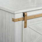 Antique White Gold Accents Rustic Style 1pc End Table Storage Drawer Shelve Living Room Tables