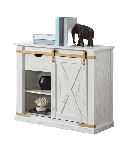 Antique White Gold Accents Rustic Style 1pc Console Table / Sofa Table Storage Drawer Shelve Living Room Tables