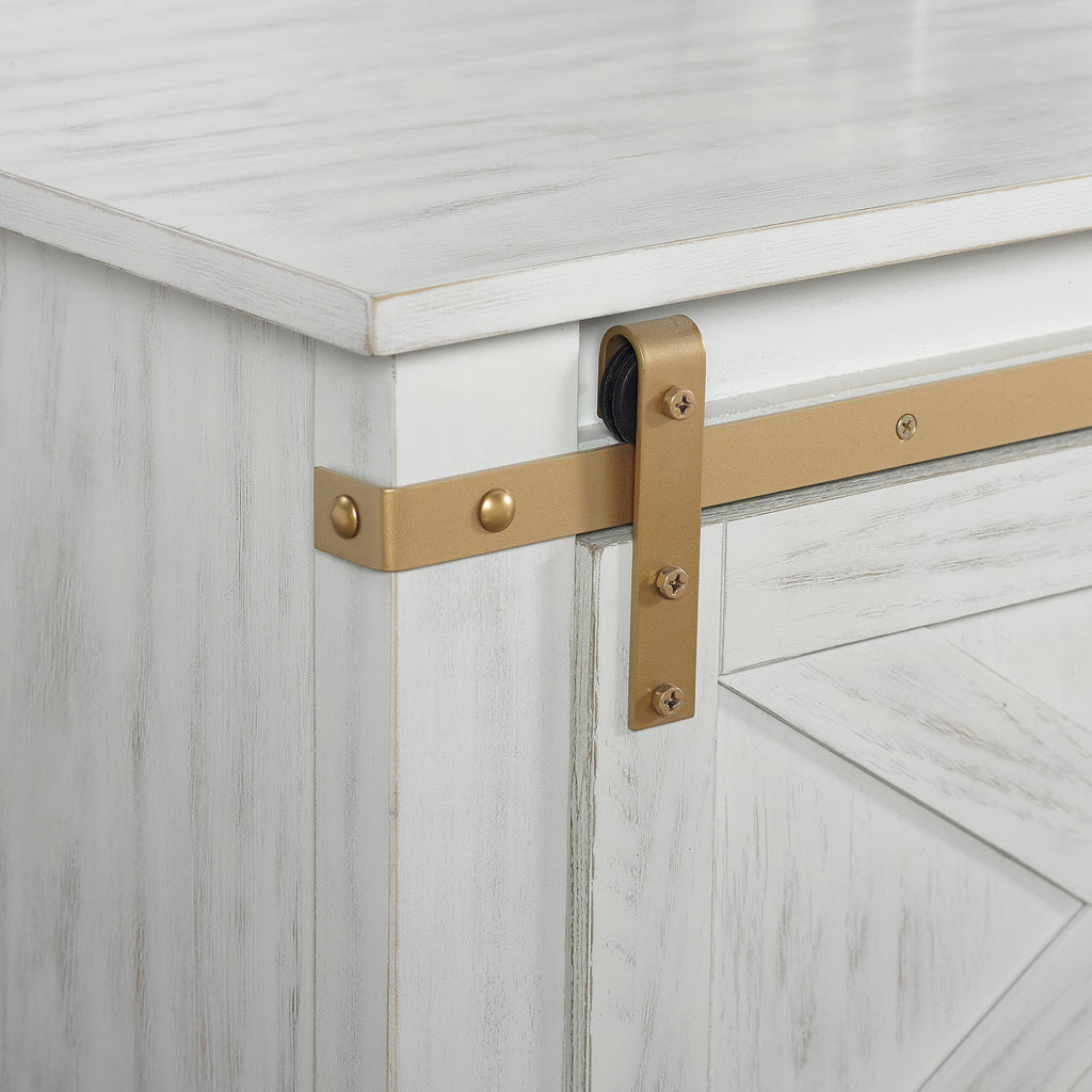 Antique White Gold Accents Rustic Style 1pc Console Table / Sofa Table Storage Drawer Shelve Living Room Tables