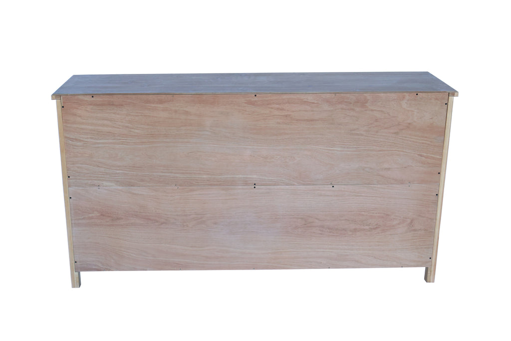 60'Wood Accent Cabinet with 4 Doors, Brown and antique white Modern Pantry Cabinet, Wood Buffet Cabinet, Media Cabinet, Console Cabinet, Cabinet for Entryway, Living Room, Bedroom, Dining Room