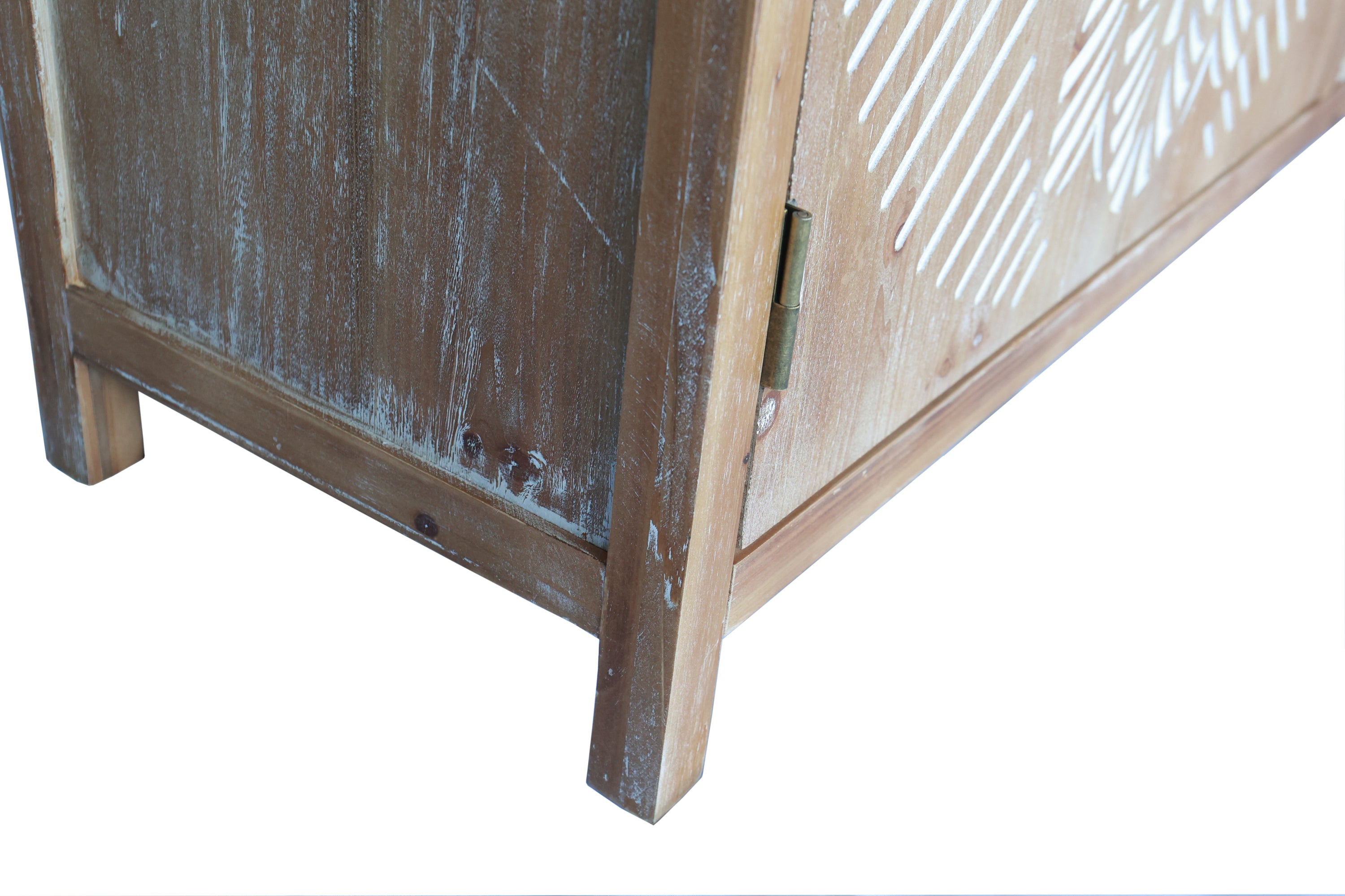 60'Wood Accent Cabinet with 4 Doors, Brown and antique white Modern Pantry Cabinet, Wood Buffet Cabinet, Media Cabinet, Console Cabinet, Cabinet for Entryway, Living Room, Bedroom, Dining Room