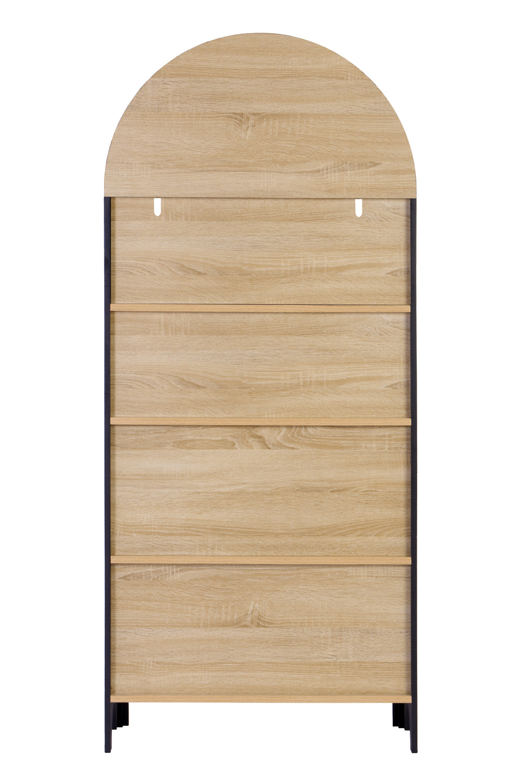 61' Tall Arched Cabinets,Bookcase with storage,Mid-Century Modern 5-Tier Bookshelf with Door,Black