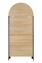 61' Tall Arched Cabinets,Bookcase with storage,Mid-Century Modern 5-Tier Bookshelf with Door,Black