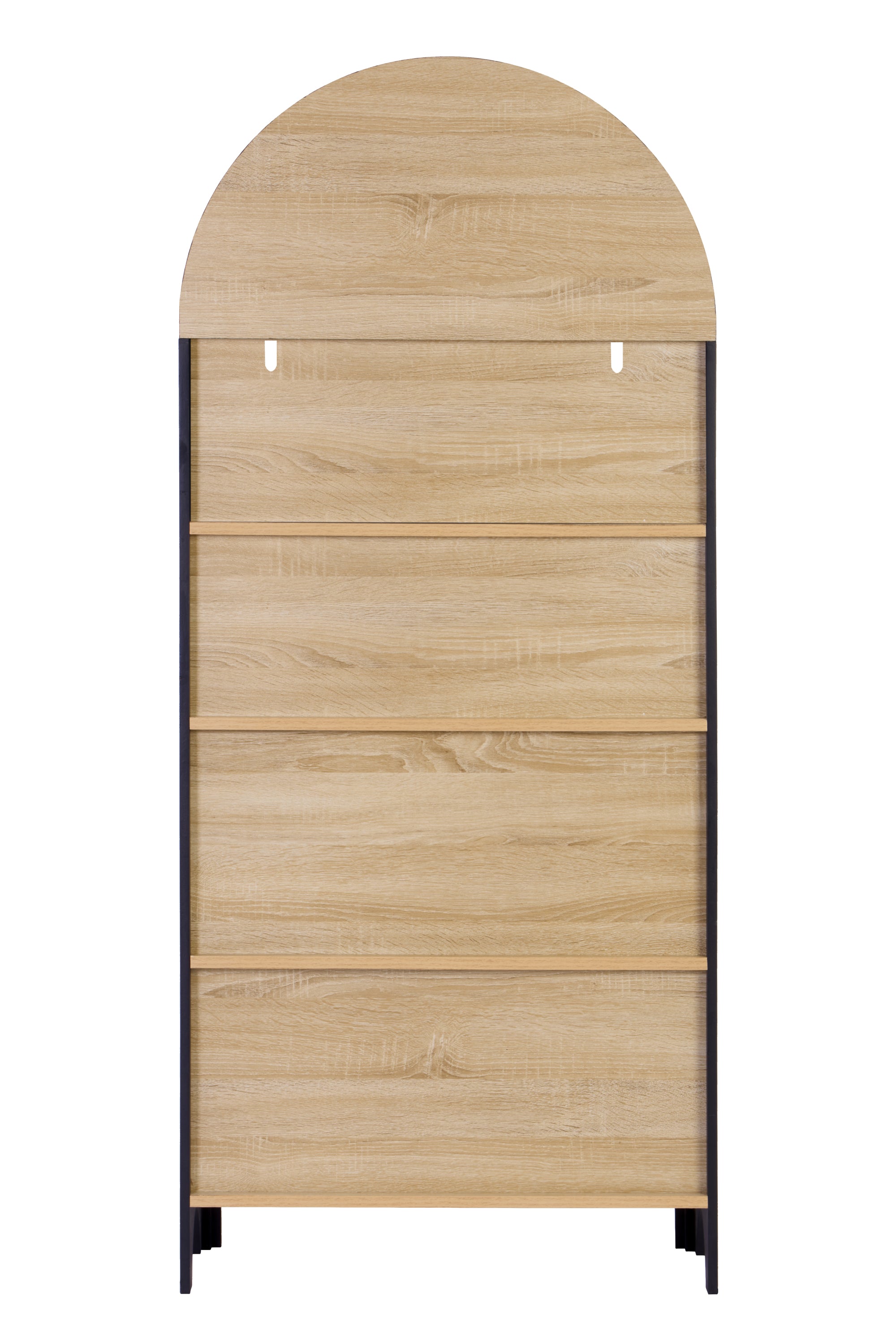 61' Tall Arched Cabinets,Bookcase with storage,Mid-Century Modern 5-Tier Bookshelf with Door,Black