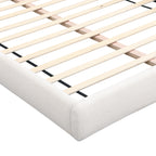 Unique Arched Boucle Bed with Small Table,Queen,Beige Bed Frame