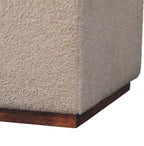 Solid Wood Arden Bench Duo,Boucle seats,Warm Tone Bench