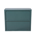 Army Green Wall-Mounted Bathroom Cabinet with Mirror, 2 Mirrored Doors & Open Shelf, Farmhouse Metal Frame Storage Cabinet with Open Compartment for Vanity, Toilet & Over-the-Sink