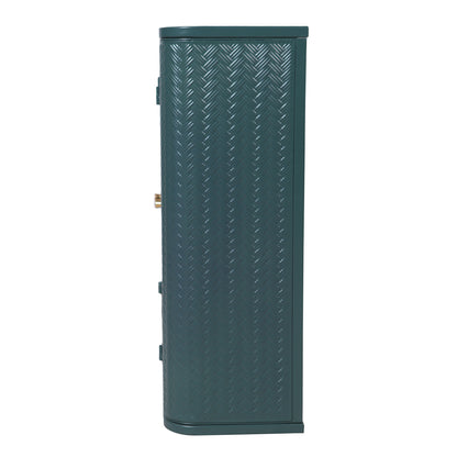 Army Green Wall-Mounted Bathroom Cabinet with Mirror, 2 Mirrored Doors & Open Shelf, Farmhouse Metal Frame Storage Cabinet with Open Compartment for Vanity, Toilet & Over-the-Sink