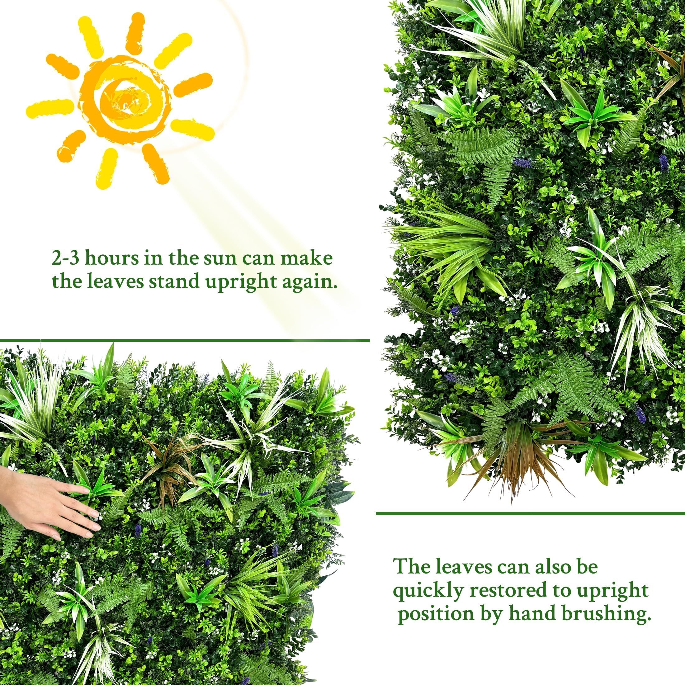 (3rolls)Artificial Boxwood Topiary Hedges Panels,40' x 40', Grass Backdrop Wall,Privacy Screen,Sun Protected Green Wall Decor ,for Outdoorfor Patio, Balcony, Garden, Backyard Indoor Outdoor Green Wall