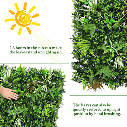 (3rolls)Artificial Boxwood Topiary Hedges Panels,40' x 40', Grass Backdrop Wall,Privacy Screen,Sun Protected Green Wall Decor ,for Outdoorfor Patio, Balcony, Garden, Backyard Indoor Outdoor Green Wall
