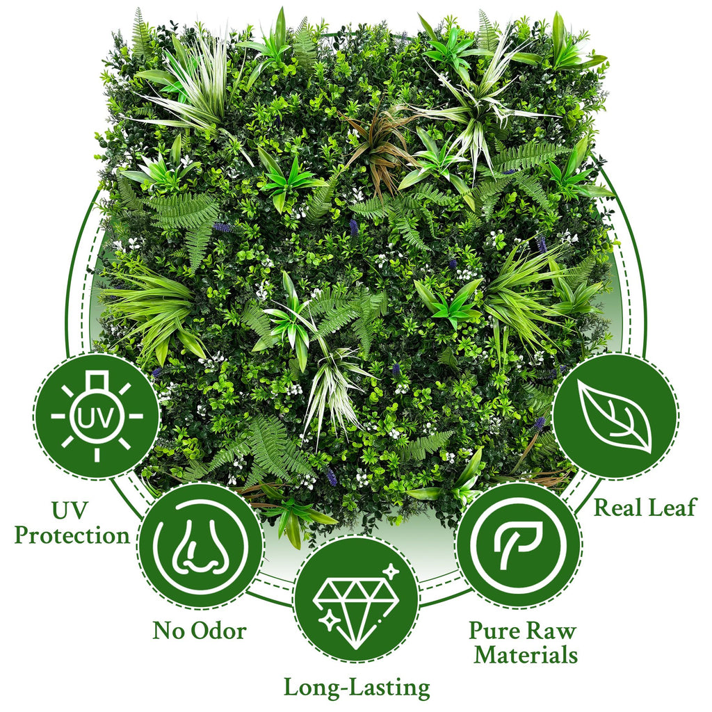 (3rolls)Artificial Boxwood Topiary Hedges Panels,40' x 40', Grass Backdrop Wall,Privacy Screen,Sun Protected Green Wall Decor ,for Outdoorfor Patio, Balcony, Garden, Backyard Indoor Outdoor Green Wall