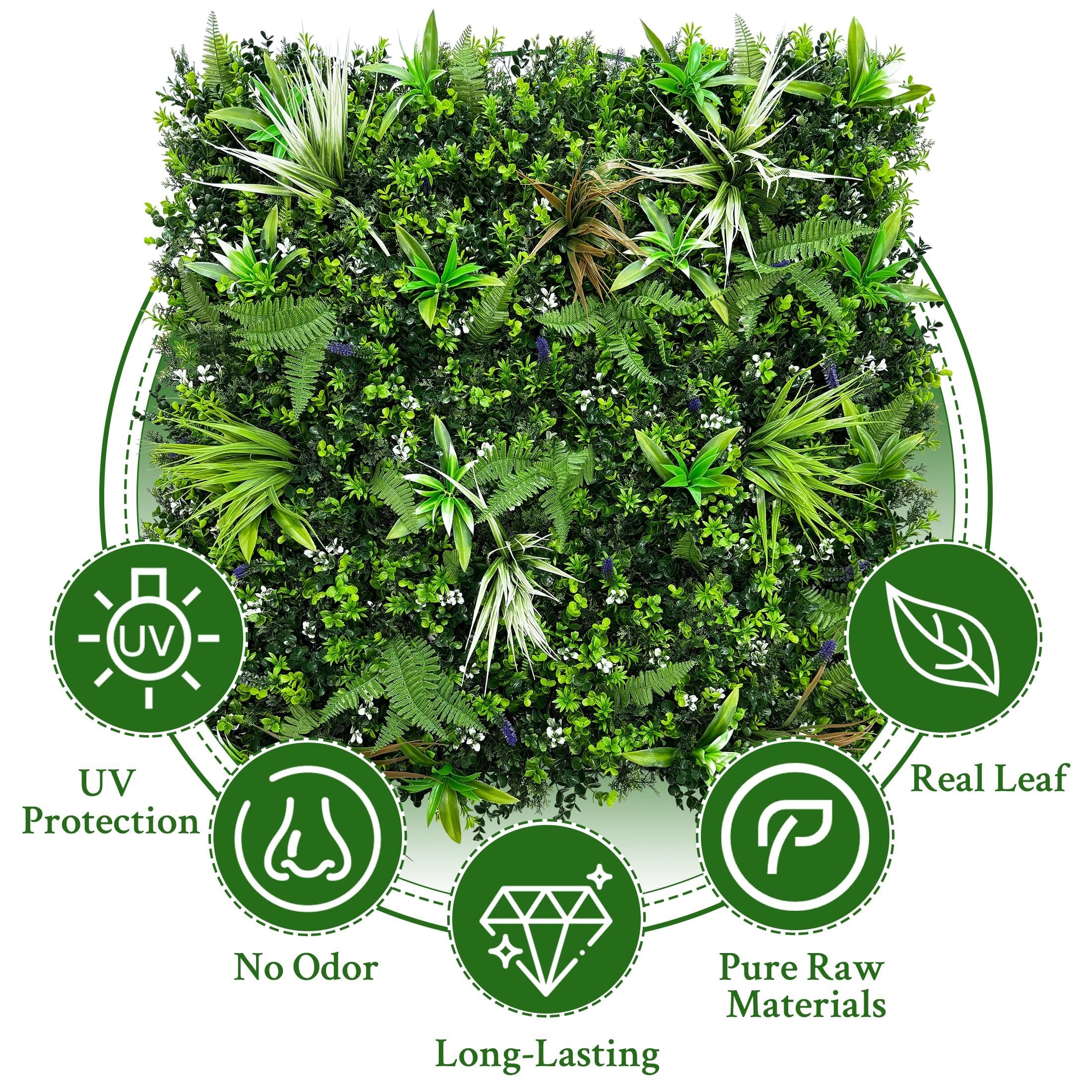 (3rolls)Artificial Boxwood Topiary Hedges Panels,40' x 40', Grass Backdrop Wall,Privacy Screen,Sun Protected Green Wall Decor ,for Outdoorfor Patio, Balcony, Garden, Backyard Indoor Outdoor Green Wall
