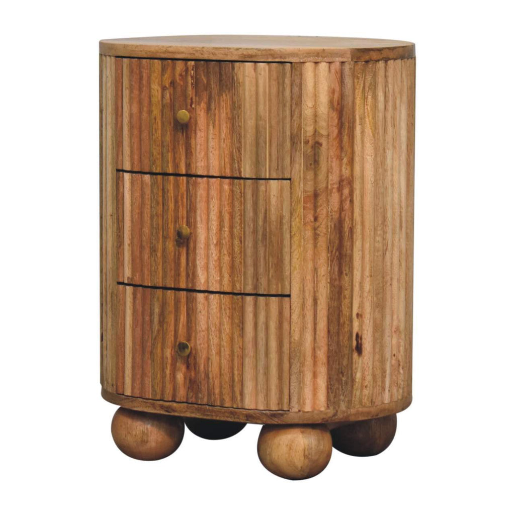 Artisan Furniture Solid Wood Soba Ball 3 Drawer Bedside
