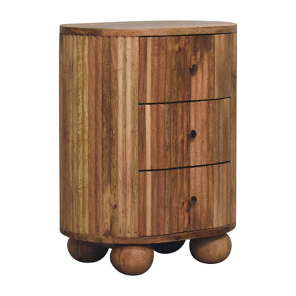 Artisan Furniture Solid Wood Soba Ball 3 Drawer Bedside