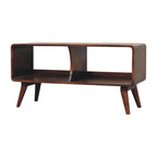 Artisan Furniture Solid Wood Curved Chestnut Double Slot Media Unit