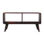 Artisan Furniture Solid Wood Curved Chestnut Double Slot Media Unit