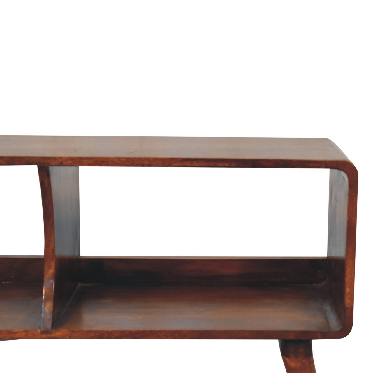 Artisan Furniture Solid Wood Curved Chestnut Double Slot Media Unit