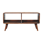 Artisan Furniture Solid Wood Curved Chestnut Double Slot Media Unit