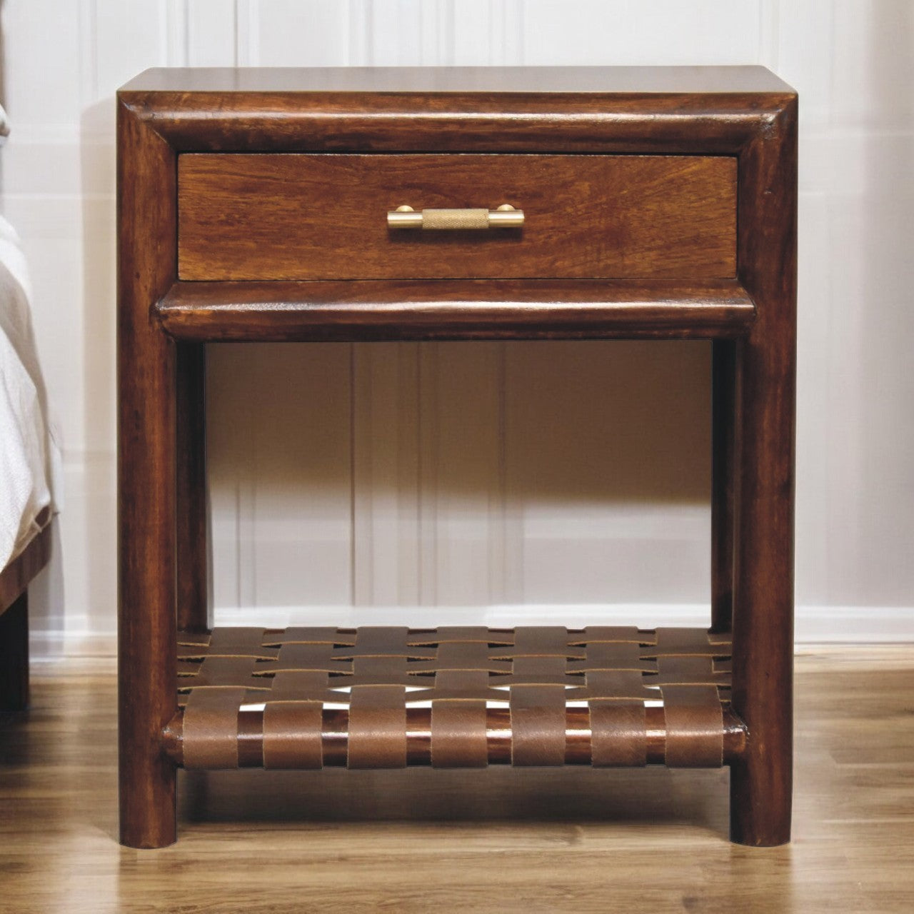 Artisan Furniture Solid Wood Chestnut T-Bar Bedside