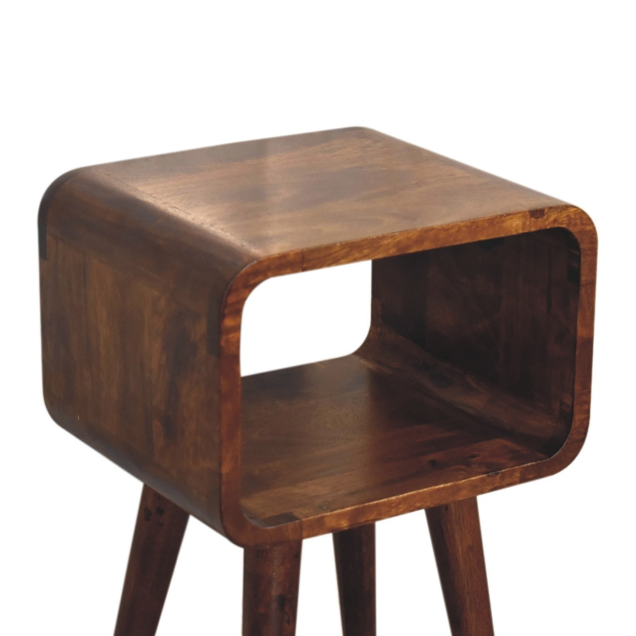 Artisan Furniture Solid Wood Mini Chestnut Curved Open Bedside