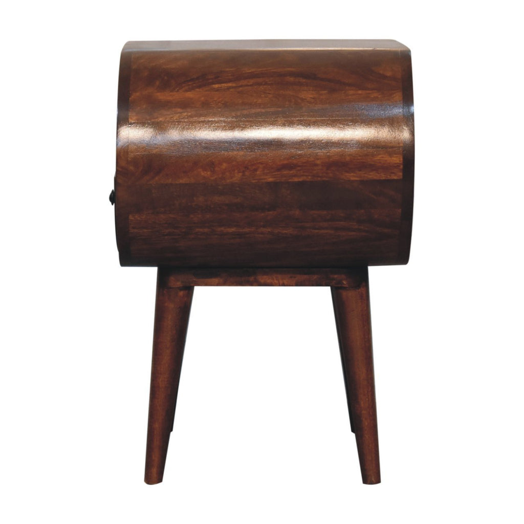Artisan Furniture Solid wood Large Chestnut Circular Open Bedside