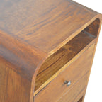 Artisan Furniture Solid Wood Chestnut Curve 2 Drawer Nightstand