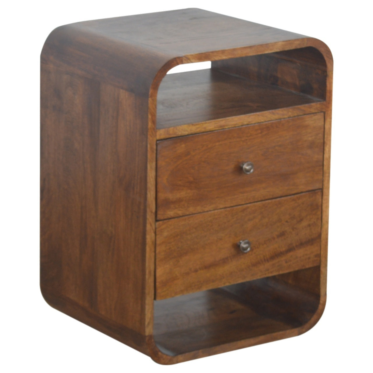 Artisan Furniture Solid Wood Chestnut Curve 2 Drawer Nightstand