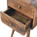 Artisan Furniture Solid Wood Mini Curved Grey Washed Bedside