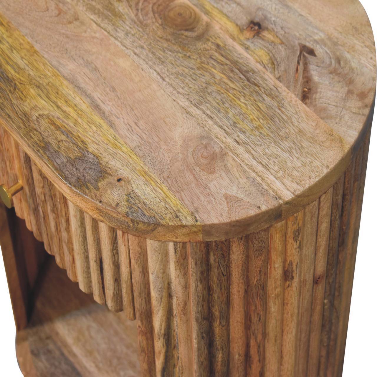 Artisan Furniture Solid Wood Soba Ball Open Slot Bedside