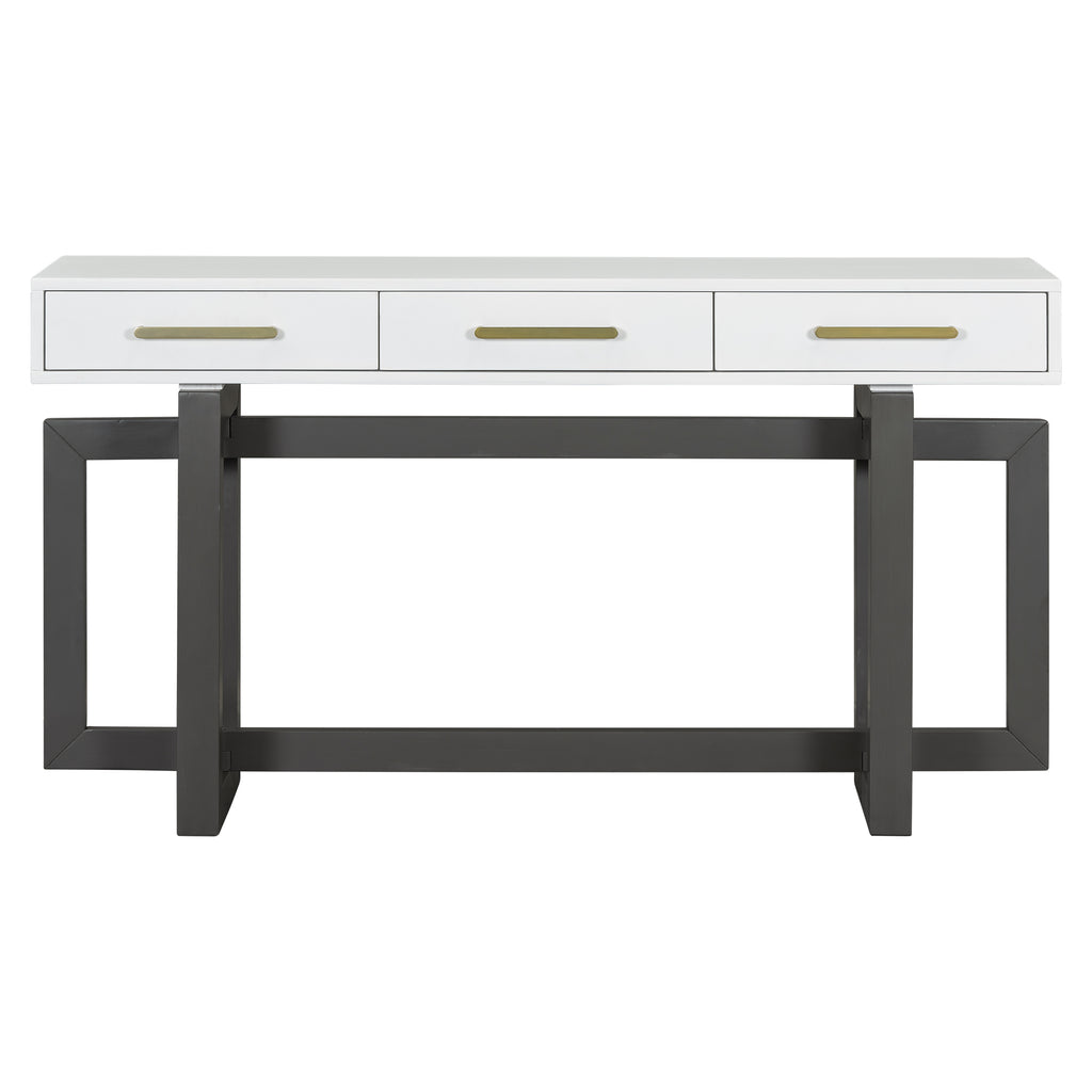 U_STYLE Elegant Console Table with Three Drawers, Extra Long Entryway Table for Entryway, Hallway, Living Room, Foyer, Corridor
