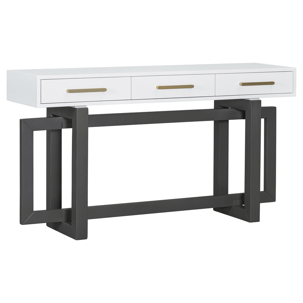 U_STYLE Elegant Console Table with Three Drawers, Extra Long Entryway Table for Entryway, Hallway, Living Room, Foyer, Corridor